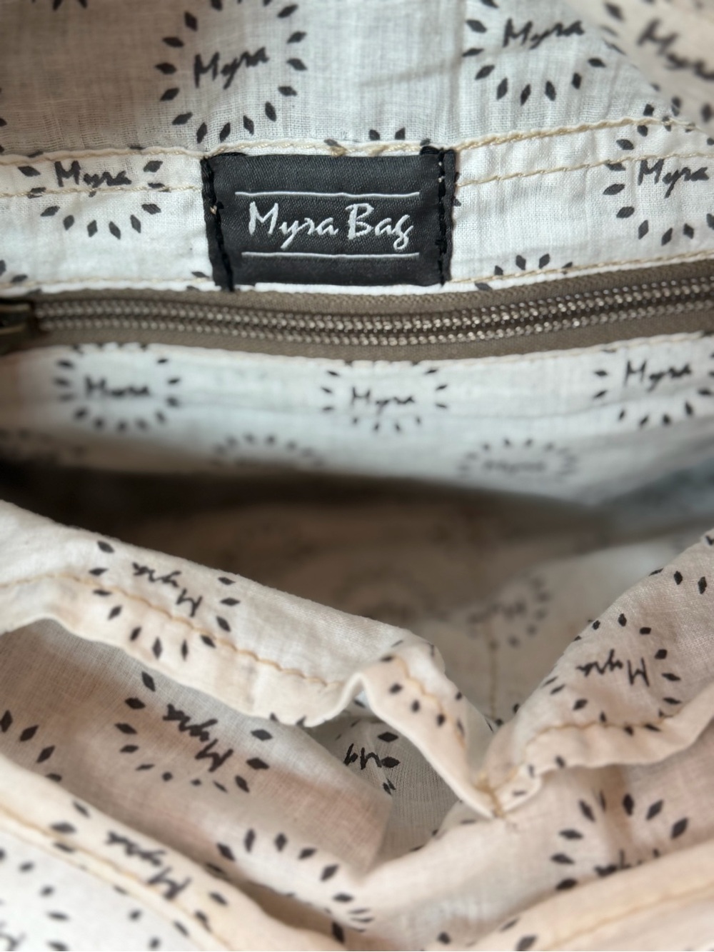 Myra Bag Brown Vintage Leather Tote Bag with Removable Strap - Picture 9 of 16